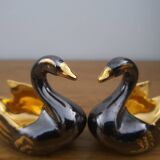 Signed ceramic salt and pepper shaker set