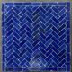 Square coffee table in Majorelle blue zellige, handmade – 60 × 60 cm