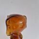 Vintage Amber Glass Dachshund Dog Shaped Bottle