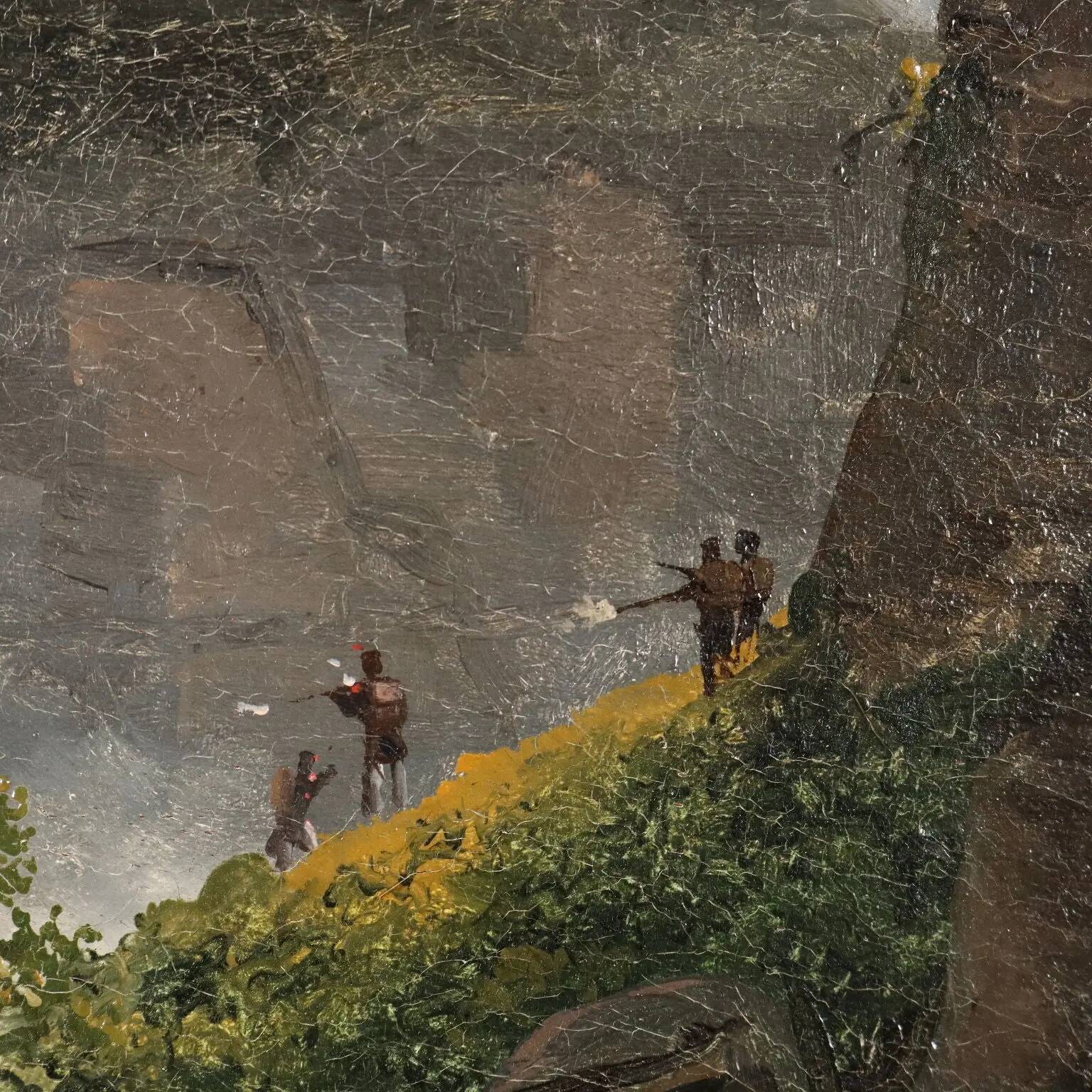 Ancient painting signed G. Canella, historical subject, around 1840.