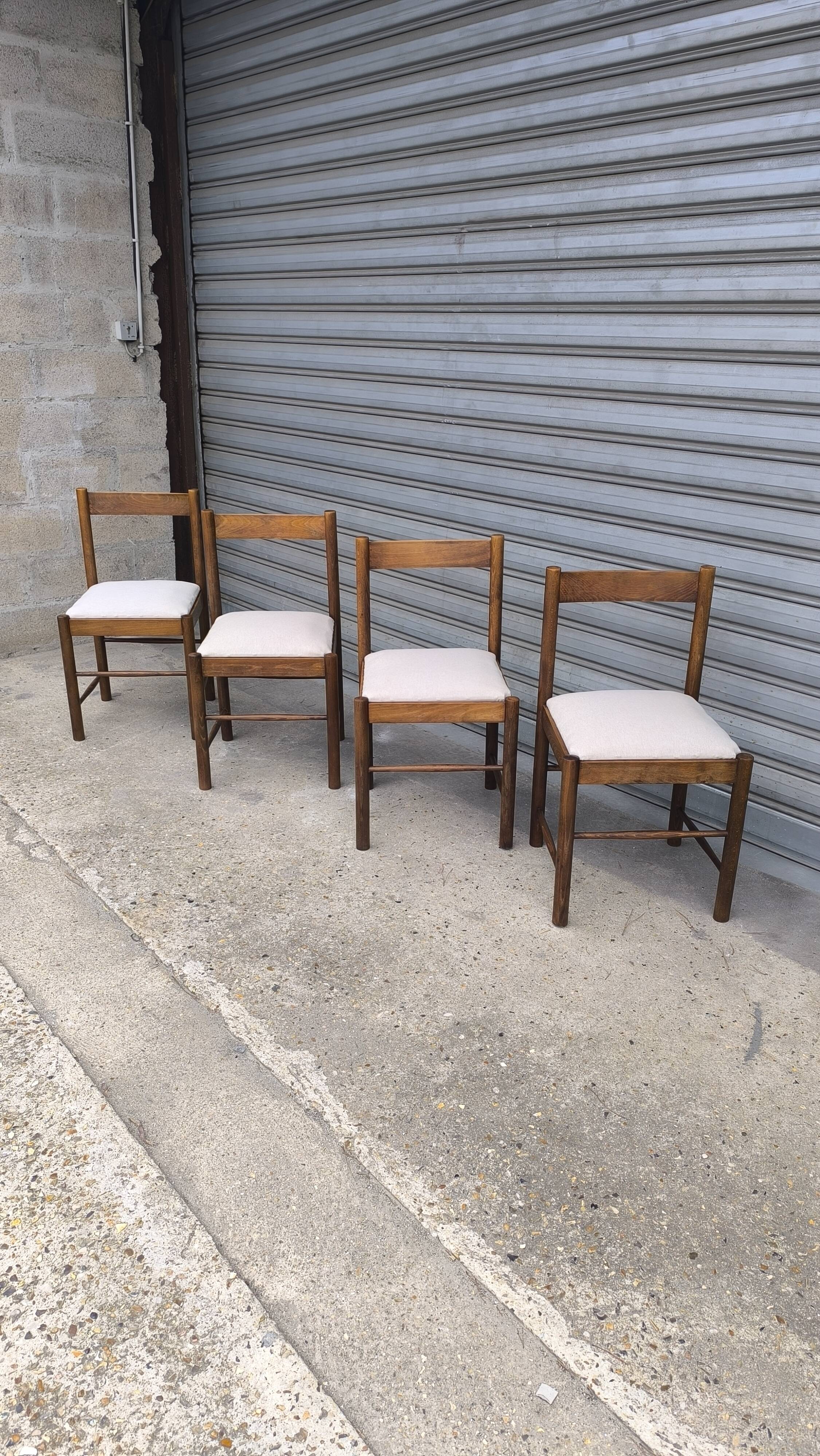 Set of four brutalist chairs 1950