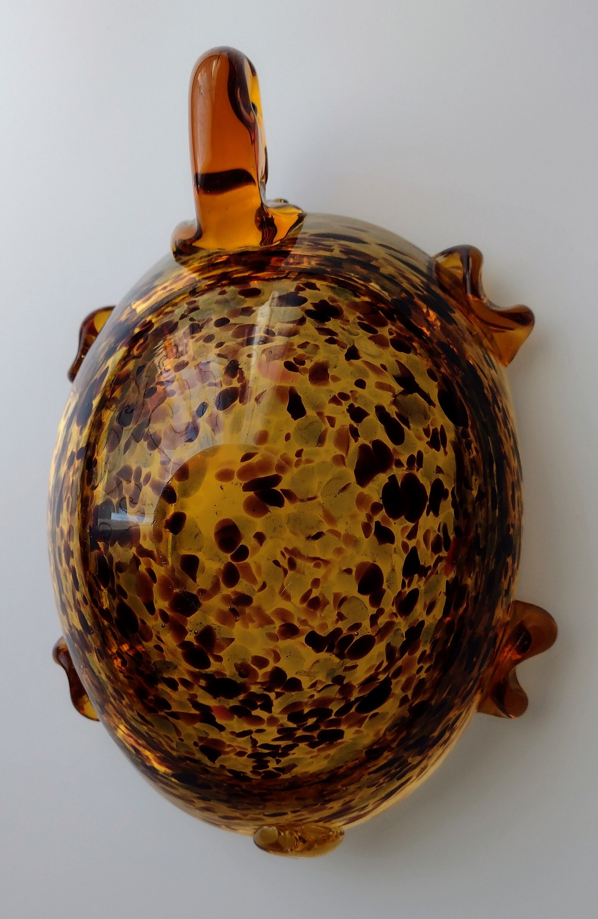 Murano speckled glass tortoise ashtray decoration