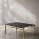 Vintage Mid-Century Italian Modern Brass Coffee Table with Stone Top, 1970s