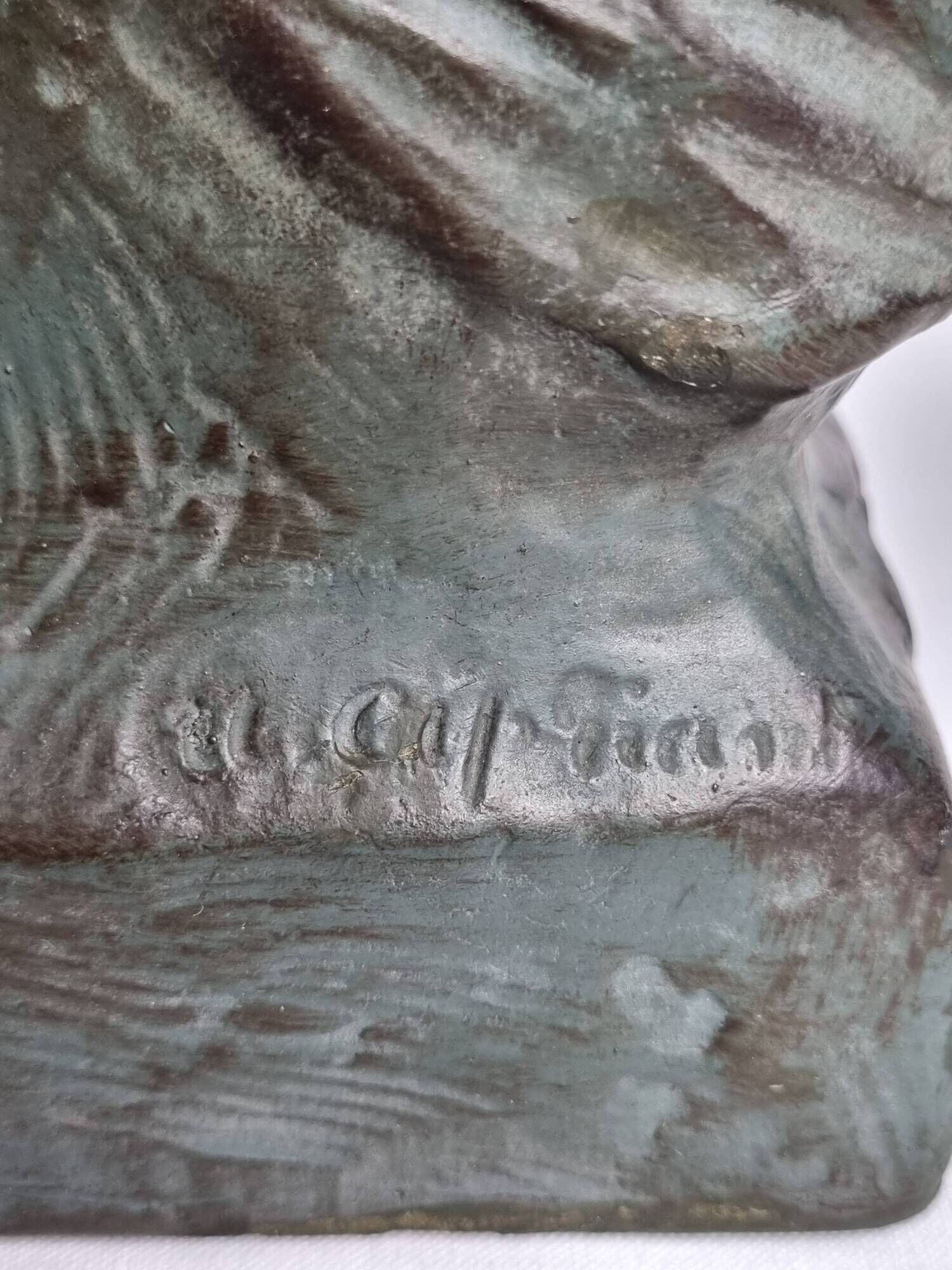 Bust of Beethoven after Cipriani in patinated plaster to resemble bronze, 27 cm