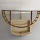 Floating wall console with drawer, brass body and marble top, 1960s, Italy