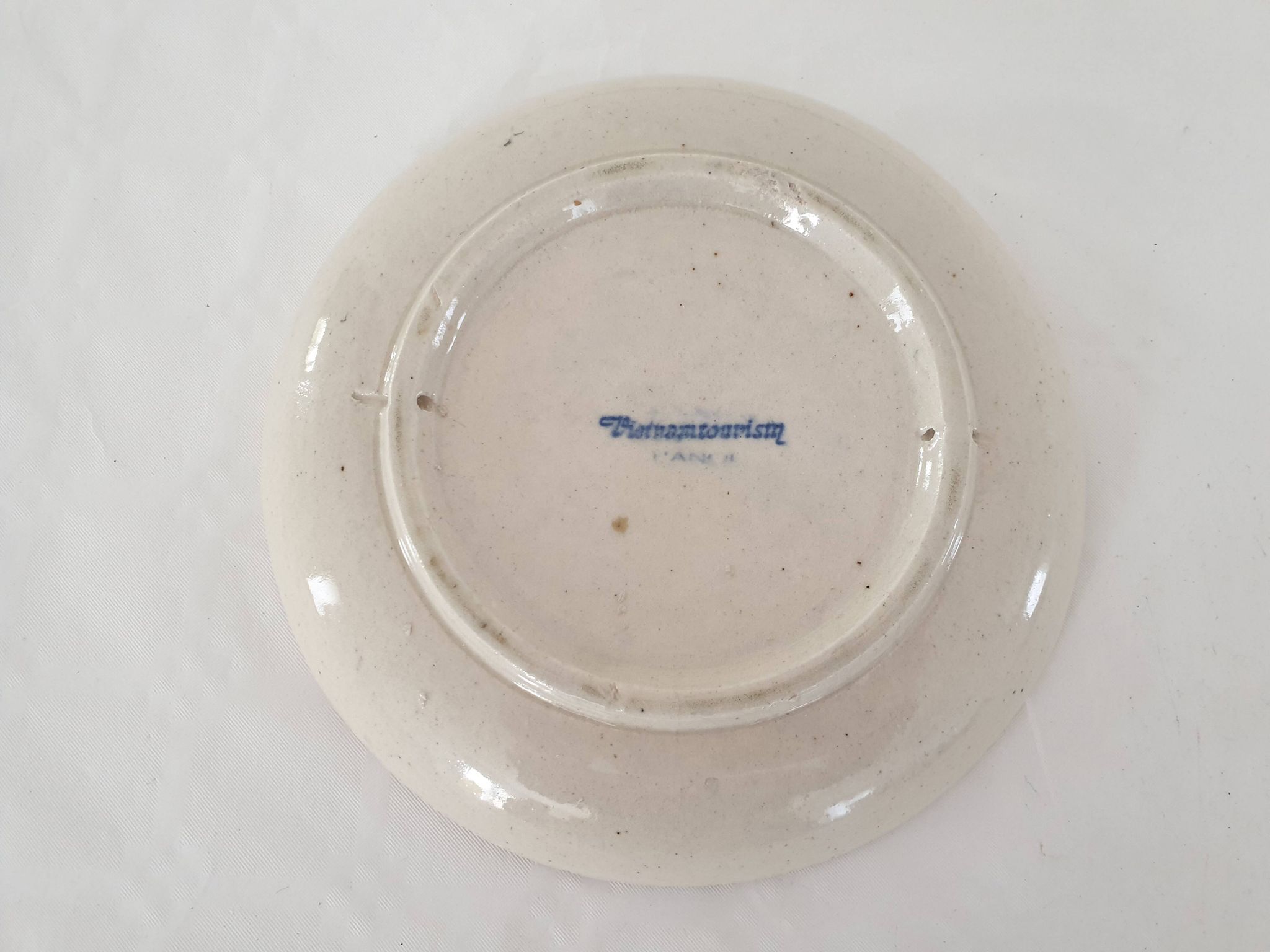 Ceramic plate sacred cow Buddha Vietnam