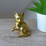 Vintage brass cat figure
