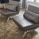 2 ligne roset flexus armchairs – full-grain leather