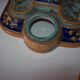 Old 18th-19th century inkwell with polychrome and salamander decoration
