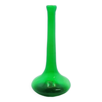 Grand vase à bourgeons en verre vert