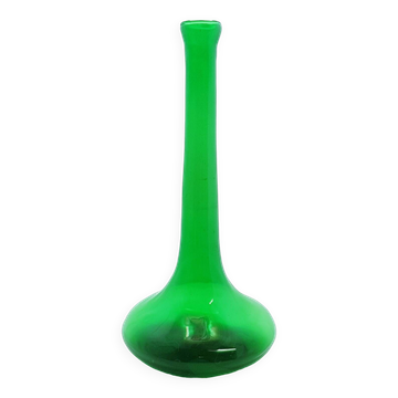 Grand vase à bourgeons en verre vert