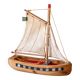 Wooden basin sailboat from the brand Lego, vintage toy.
