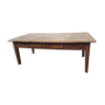Raw wood farm table coffee table