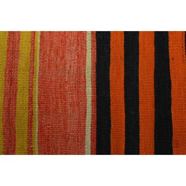 1970s vintage Turkish Oushak handmade wool cotton orange area rug 188x326