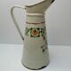 Broc enameled beige décor "flowers"