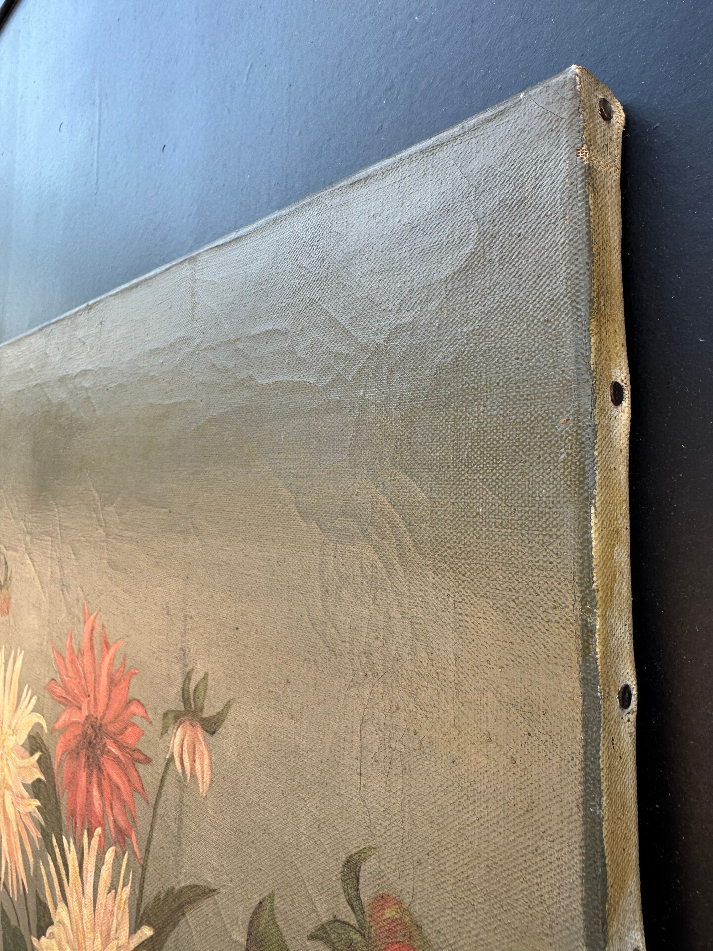Tableau ancien pivoines huile sur toile