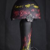 Marbled glass mushroom lamp
