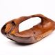 Large Carved Olive Wood Fruit basket 1970s