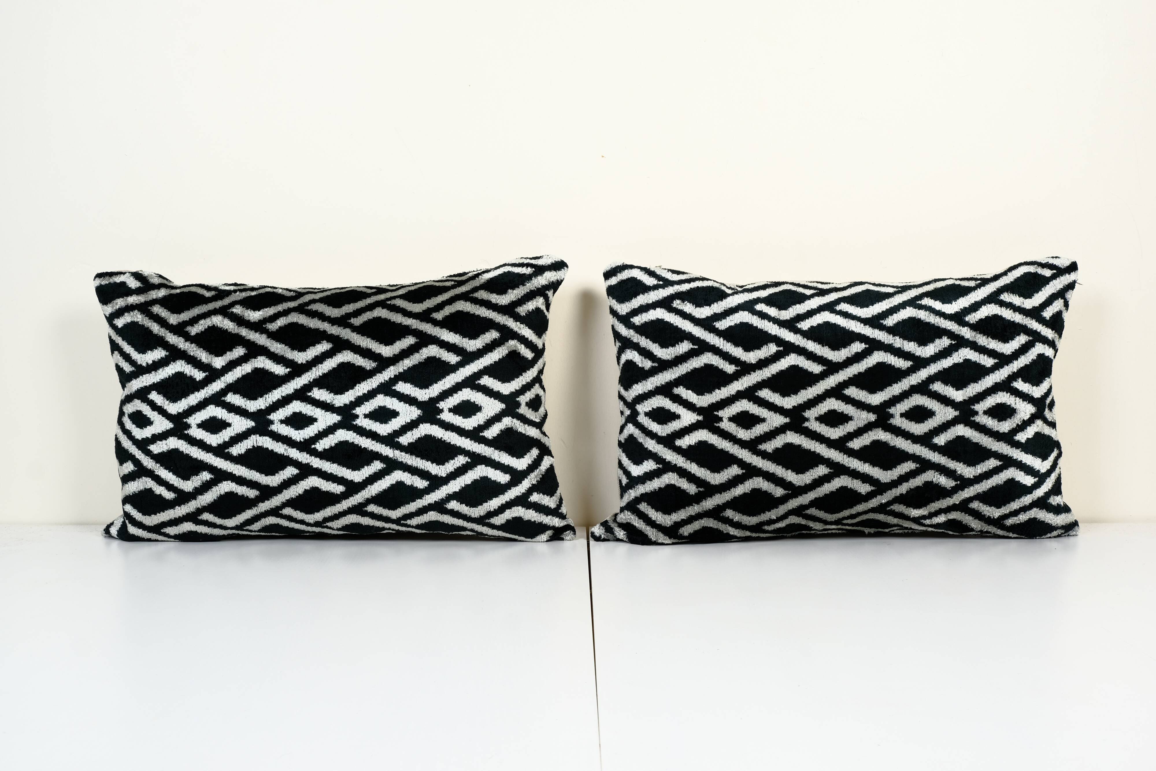 Matching Ikat Velvet Pillow Cover