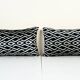 Paire de coussin Ikat Velvet Pillow Cover, Set of Two Geometric Design Silk Lumbar Pillow Cover, Black and B