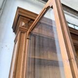 Old XL Napoleonic oak glass bookcase, 19th century
