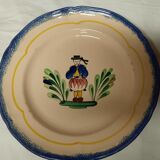 Old faience plate of pornic brittany breton woman and man décor