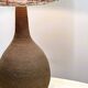 Lampadaire vintage XL en céramique avec abat-jour en laine texturée, années 1970. France