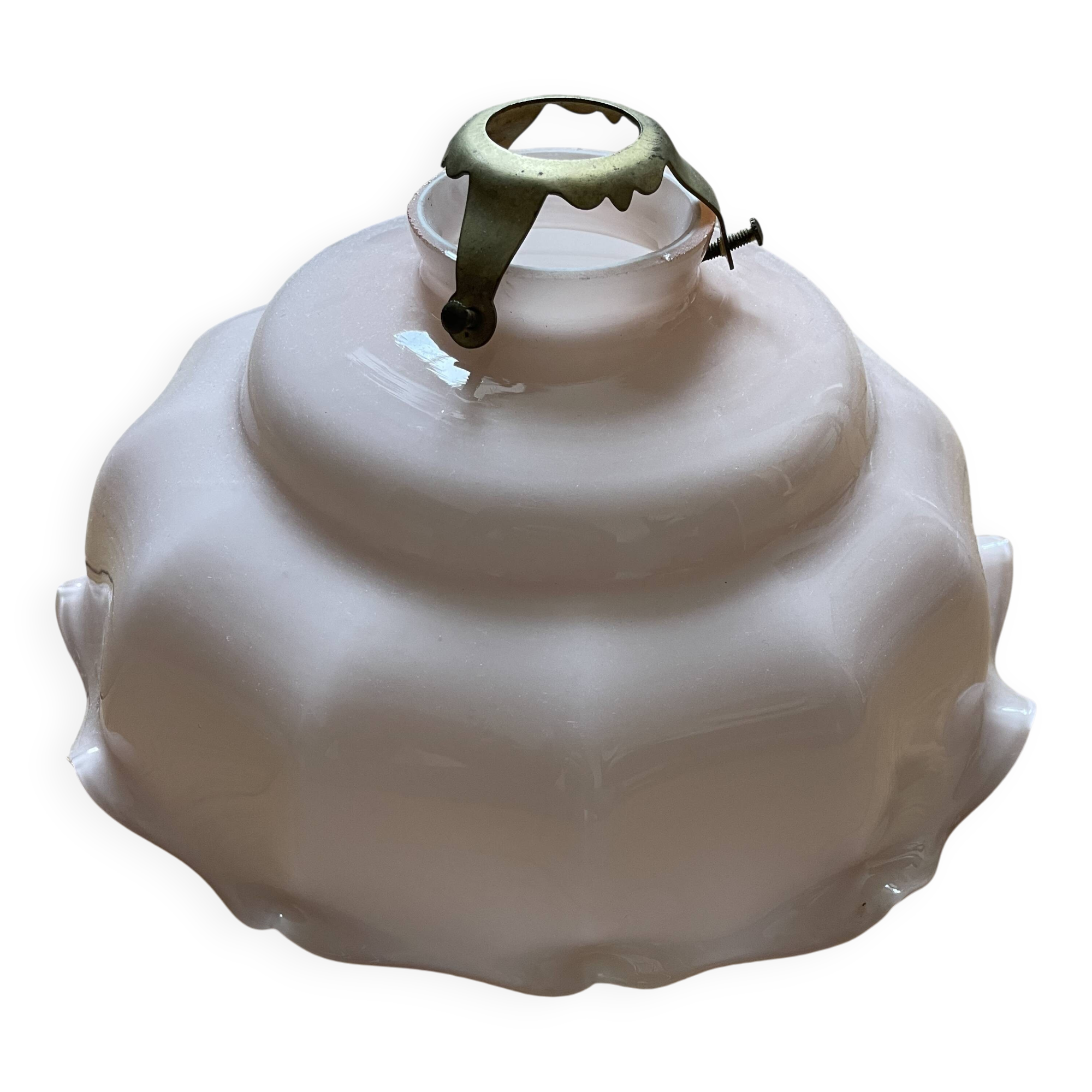 Abat-jour vintage en verre rose opalin de Tchécoslovaquie 250911