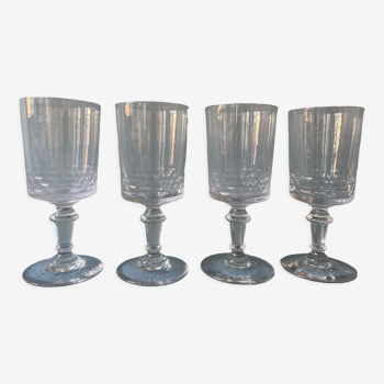 Set of 4 antique stemmed glasses