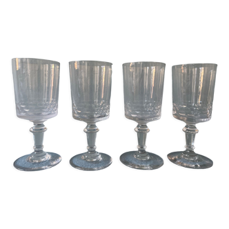 Set of 4 antique stemmed glasses
