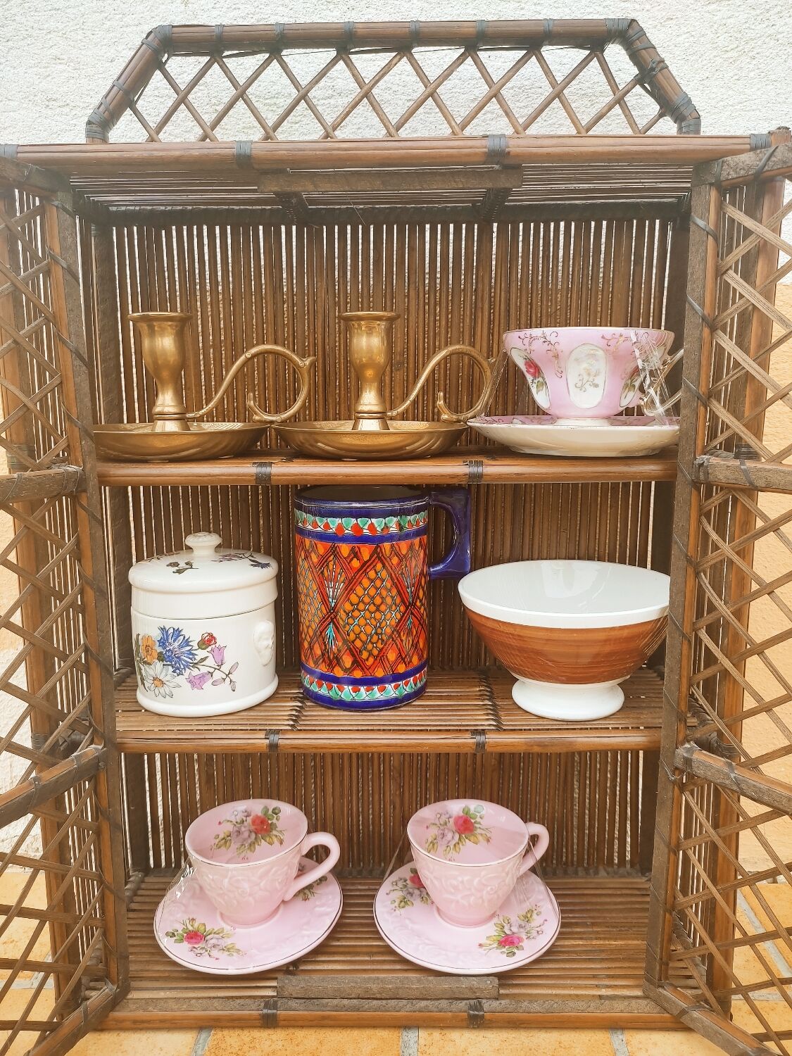 Bamboo wall cabinet