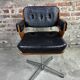 Martin Stoll vintage 1960 swivel armchair in wood and imitation