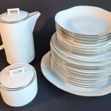 Art Deco dinner service in Fine Limoges Porcelain, signed "M&S"