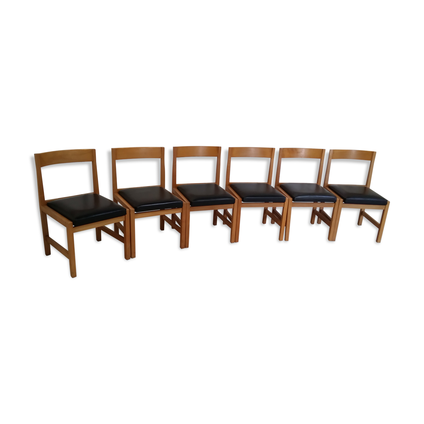 Set of six wooden chairs