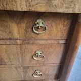 Commode 4 tiroirs style Empire en noyer blond, XIXème siècle