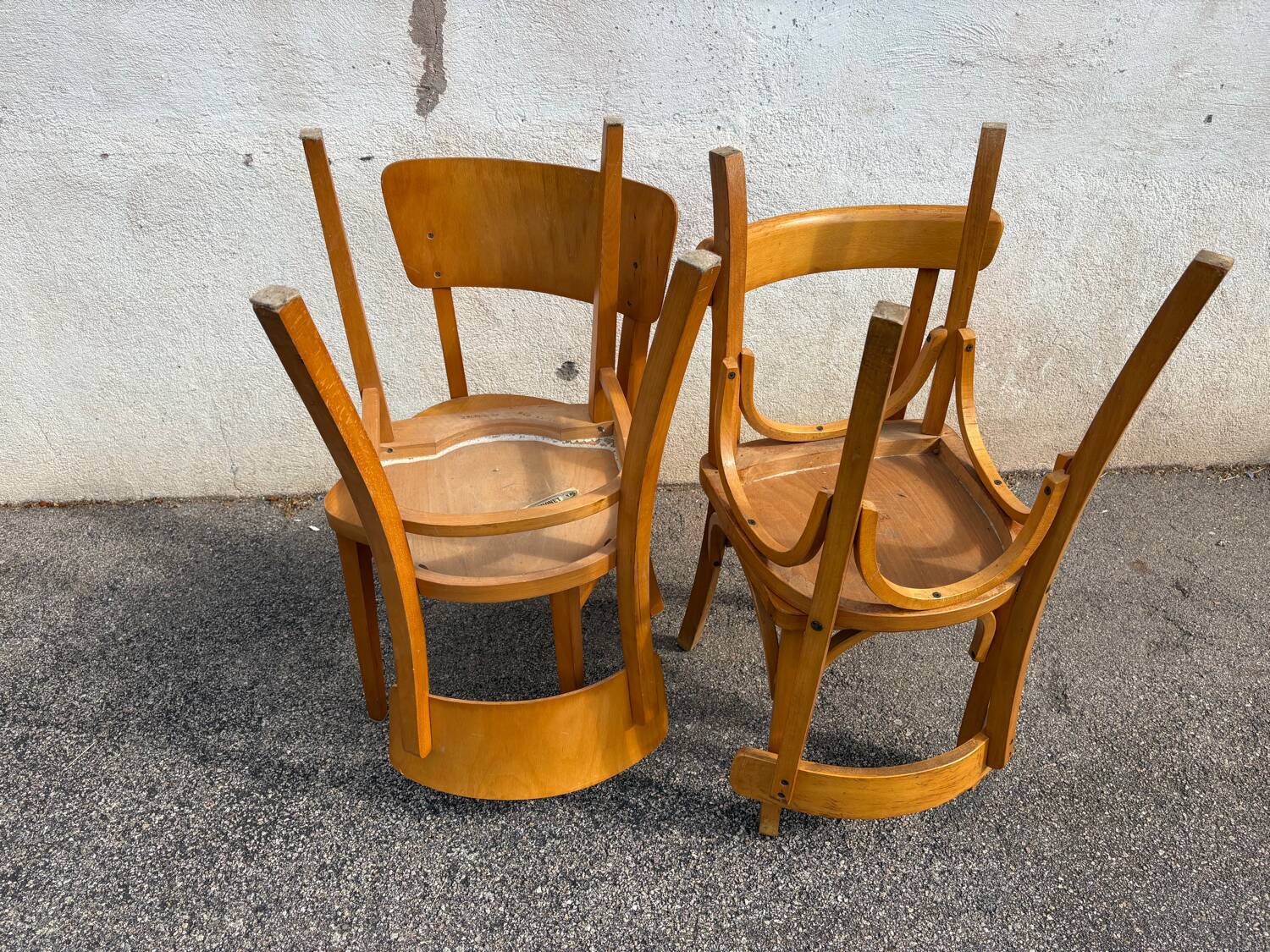 2 duos de chaises bistrot vintage