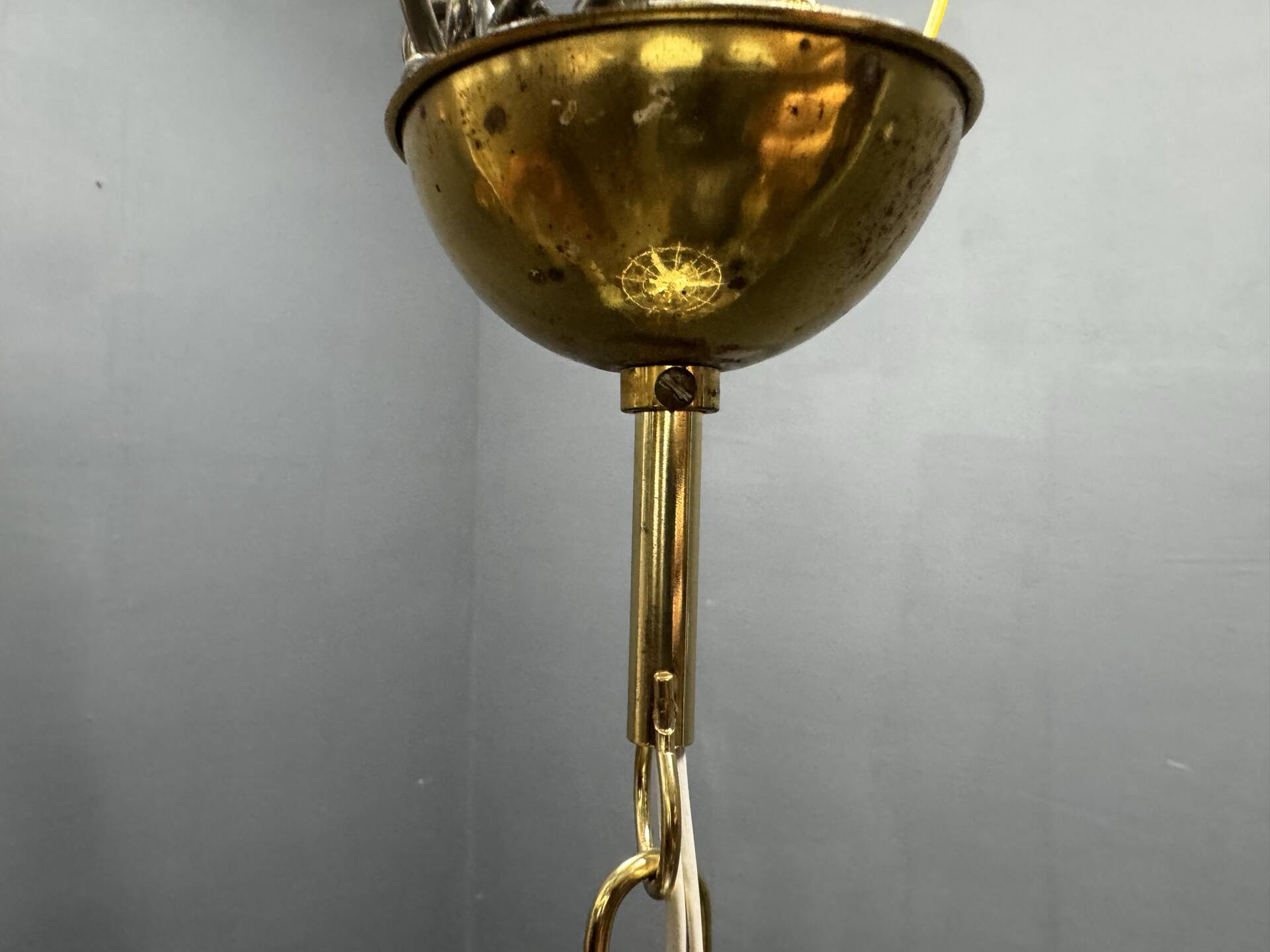 1980s Retro Murano Glass Shell Chandelier in Amber and Lavender, Italy