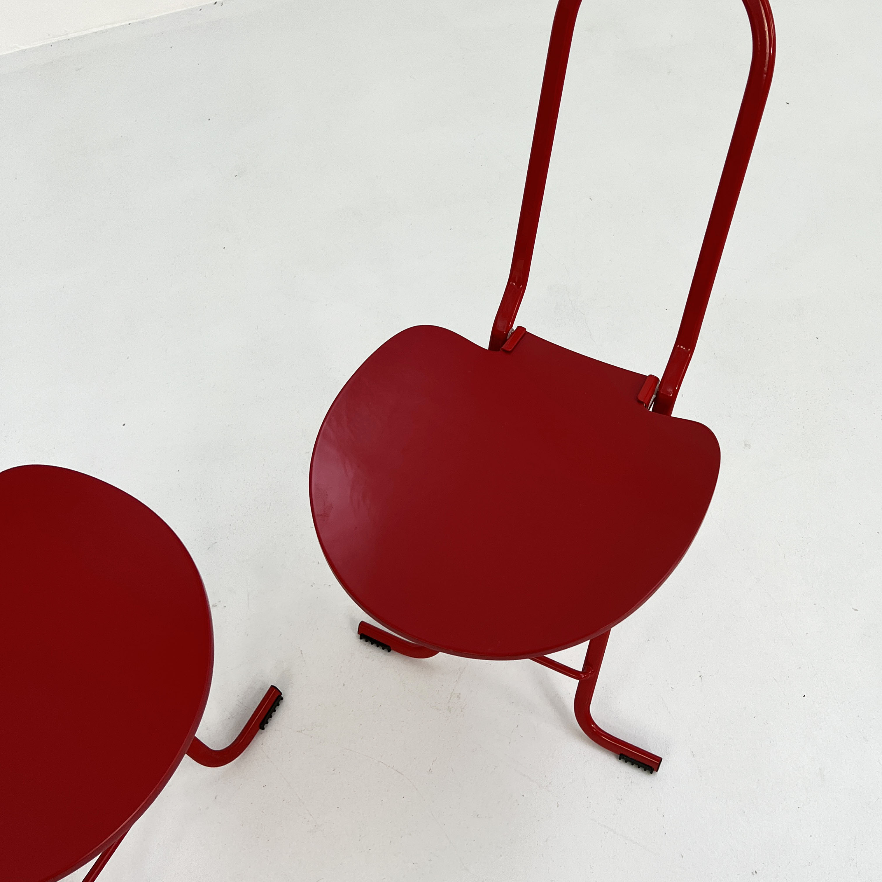 Paire de chaises Dafne rouges par Gastone Rinaldi pour Thema, 1970