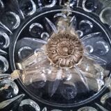 Glass centerpiece, bronze base in the shape of fish