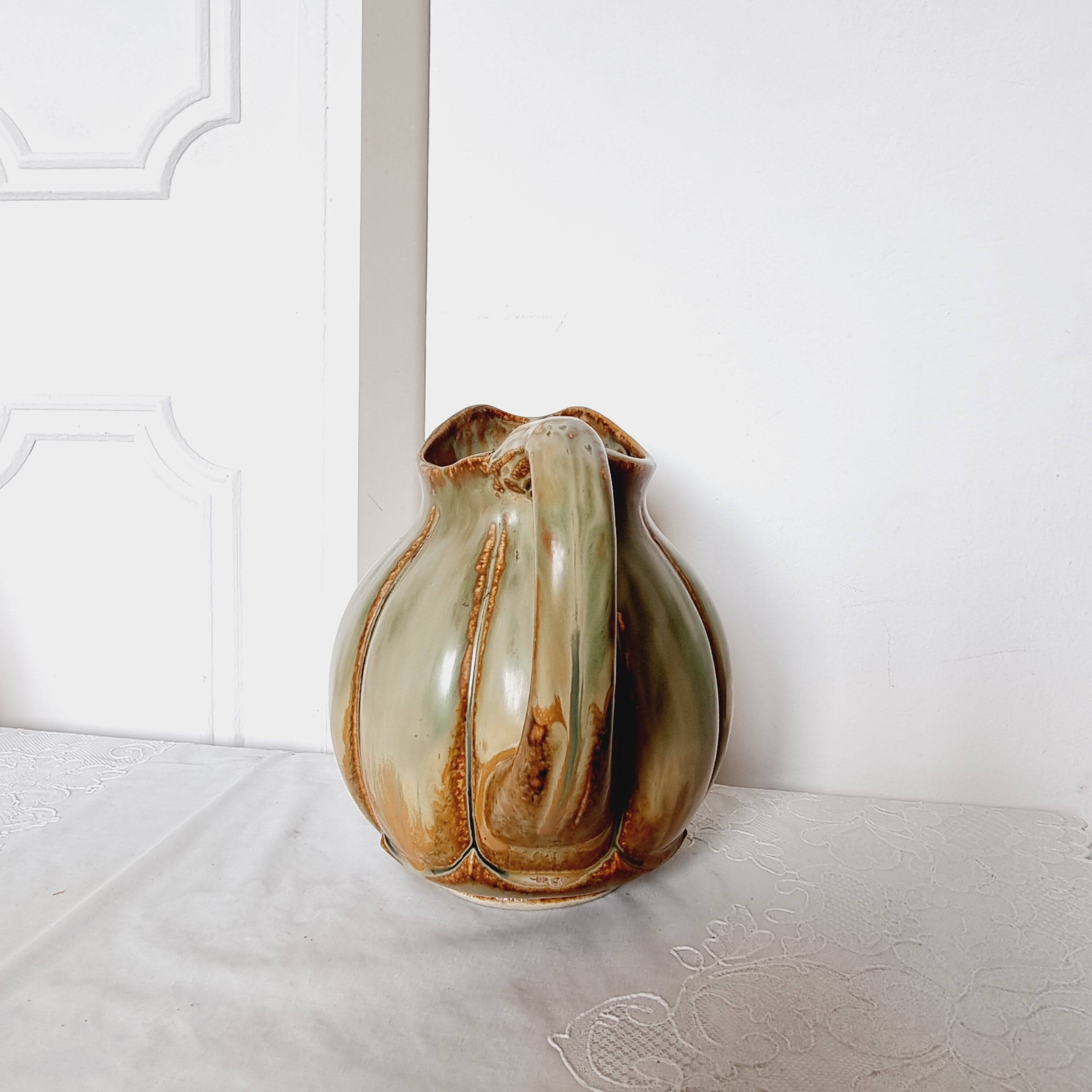 Early 20th century modernist glazed stoneware pitcher