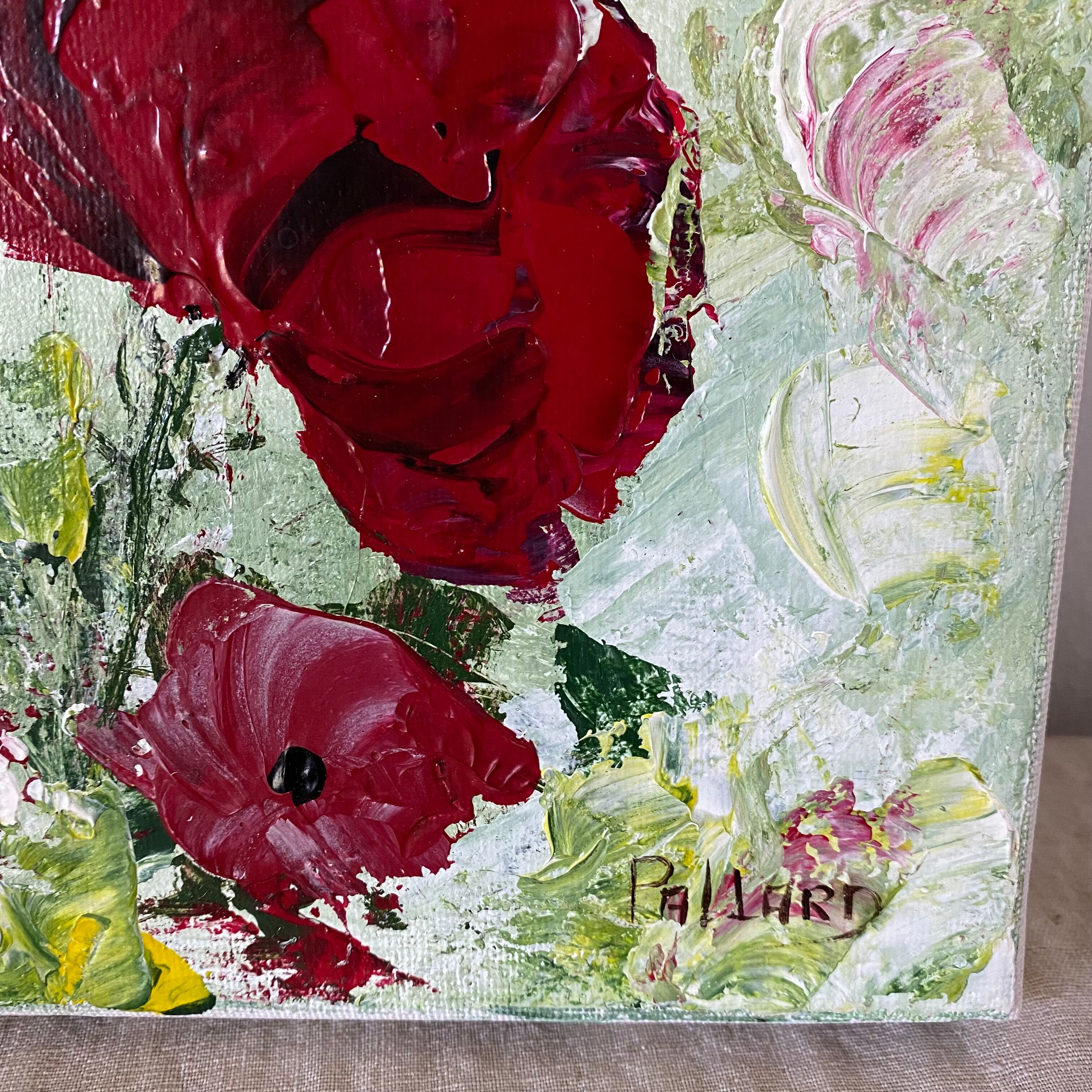 Oil on canvas flowers