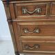 Louis XVI style mahogany commode with a grey veined marble top, 19th century