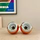 Pair of bright orange "Eye-Ball" wall lights - 1970.