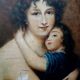 Antique Family Portrait Painting 19th Century "Lebrun"