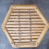 Ensemble de 3 tables gigognes vintage en bambou 70's