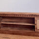 Vintage oak sideboard TV unit with raw finish and caning.