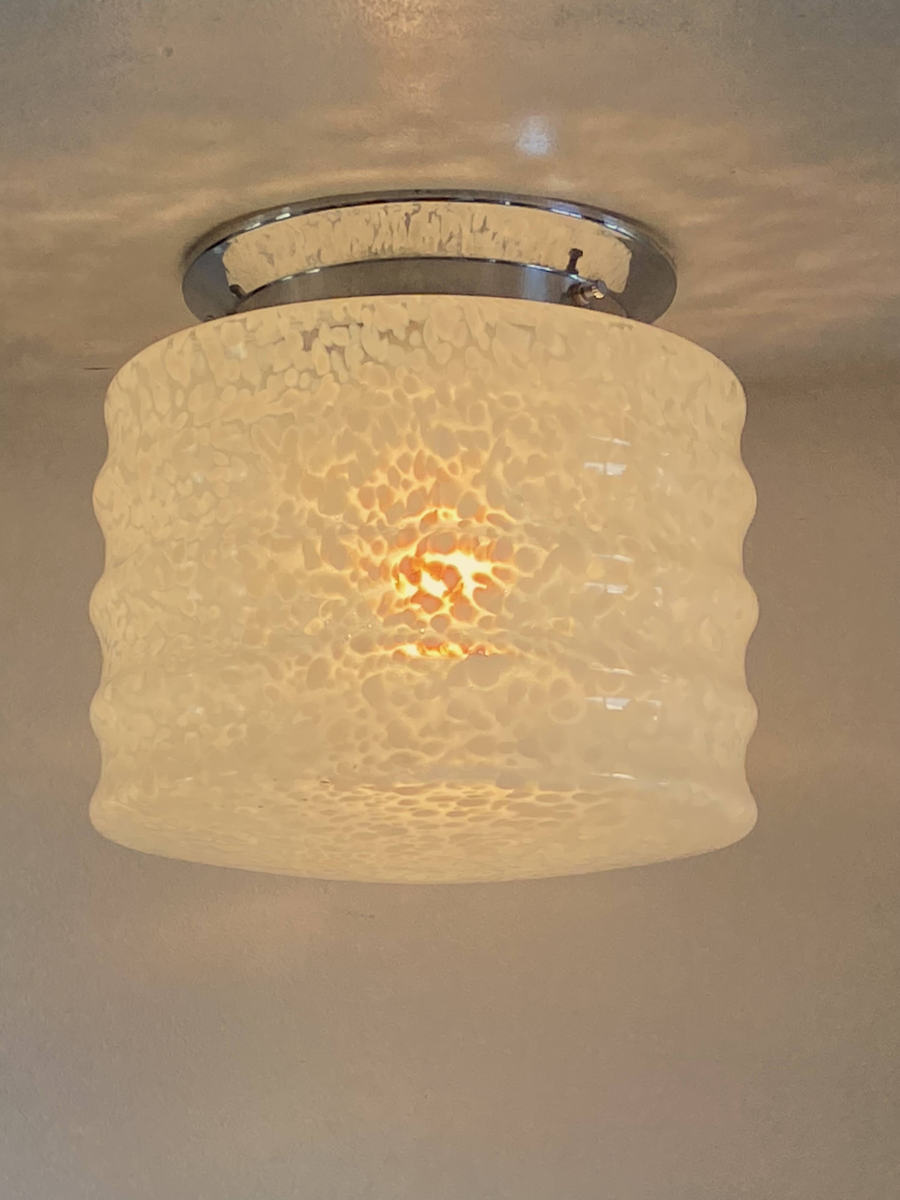 Clichy white glass ceiling light