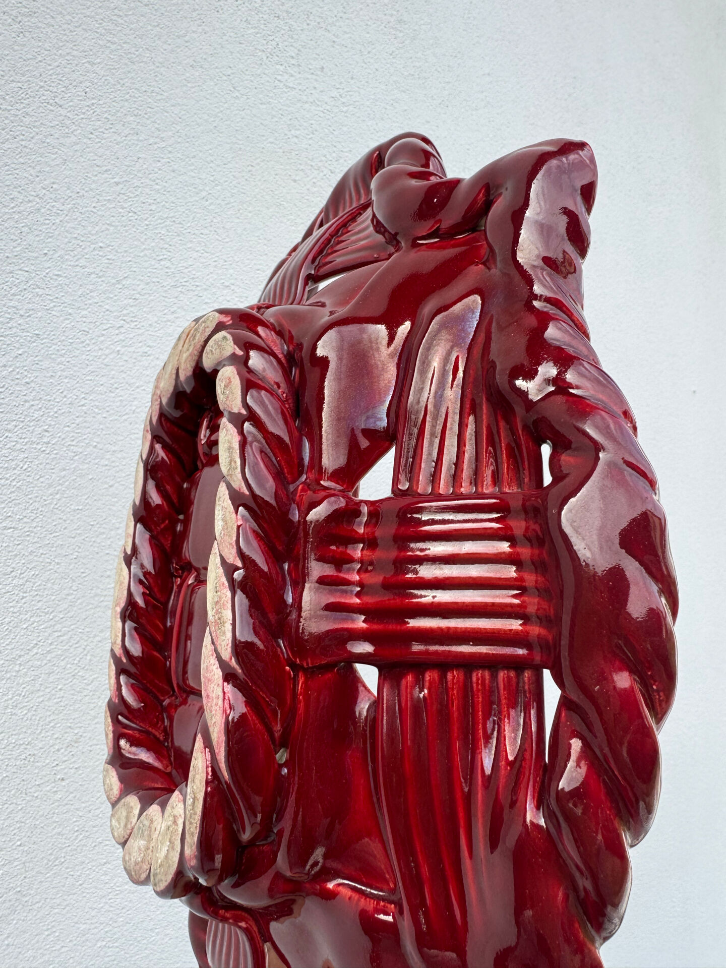 Corbeille céramique tressée Vallauris années 60