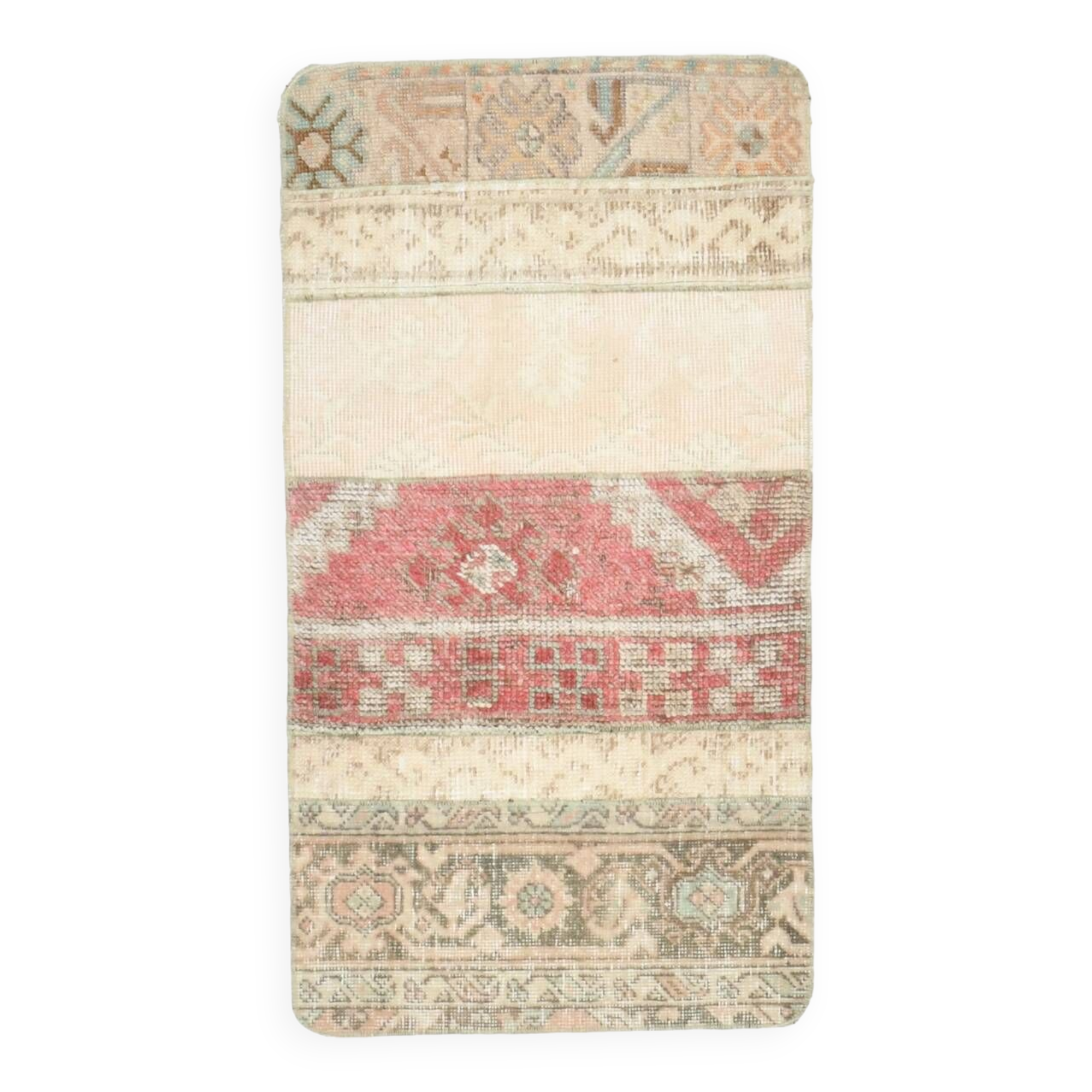 2x3 Rug For Accent Soft Beige Vintage Rug, 57x105Cm SK 22575