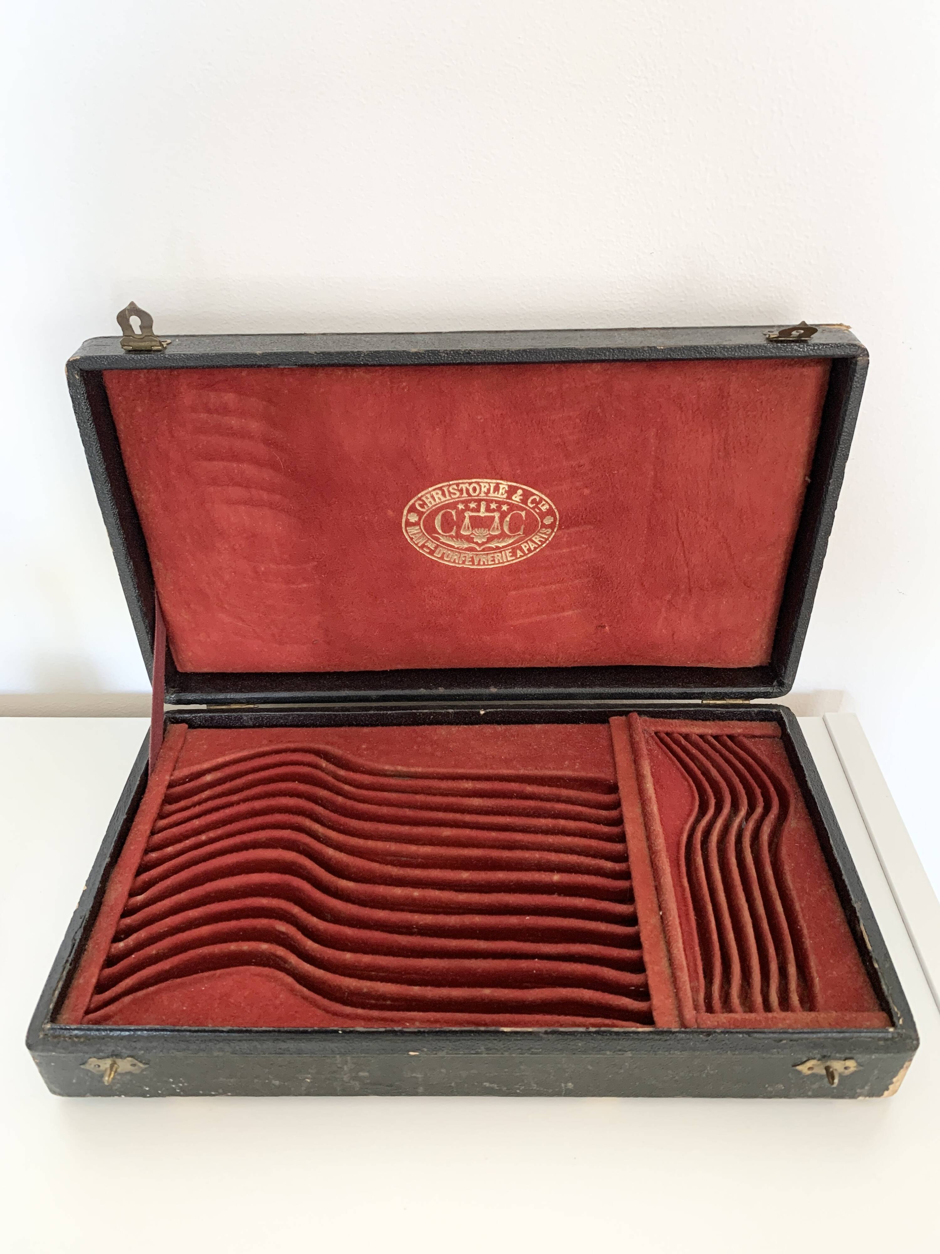 Christofle silver-plated cutlery set in its original case.